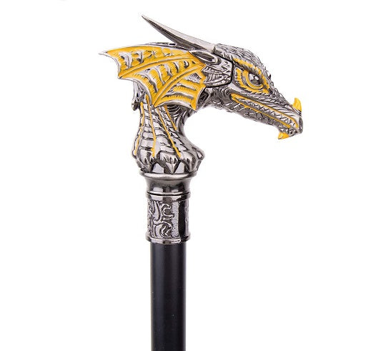 Luxury Gold Black Luxury Dragon Head Handle  Walking Cane Fashion Gentleman  Walking Stick Discount