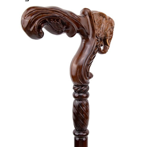 Luxury Fortune Elephant Brown Wood Handle Walking Cane Fashion Gentleman Walking Stick Fashion