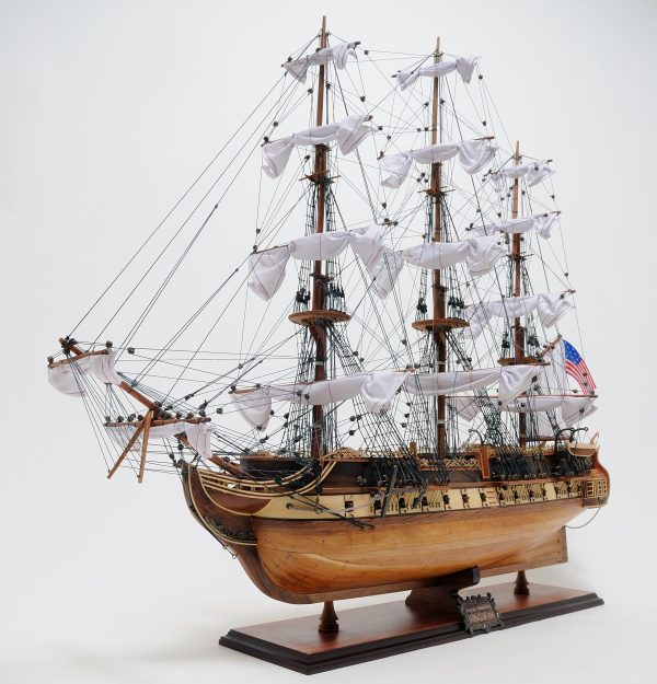 USS Constitution Medium Tall Ship Wood Model Sailboat With Tabletop Display Case Combo Assembled Cheap