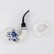 Blue and White Porcelain Pipe  Elbow 142 mm Filter Element and Pipe Holder Supply