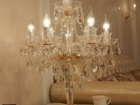 French Style Crystal Table Lamp With LED De Chevet De Chambre on Sale