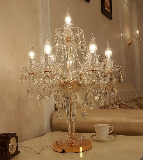 French Style Crystal Table Lamp With LED De Chevet De Chambre on Sale