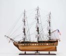 USS Constitution Large Tall Ship Wood Model Sailboat With Tabletop Display Case Combo Assembled Sale