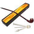 Long Churchwarden Resin Wood Stem Pipe and Tool Online Sale