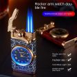 Private Collection Deasigner Windproof Gas Lighter with Quartz Wrist Watch Gift Smoking Accessories on Sale