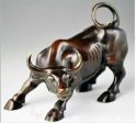 Feng Shui Cooper Brown Wall Street Bull Statue Enhance Wealth and Success Online