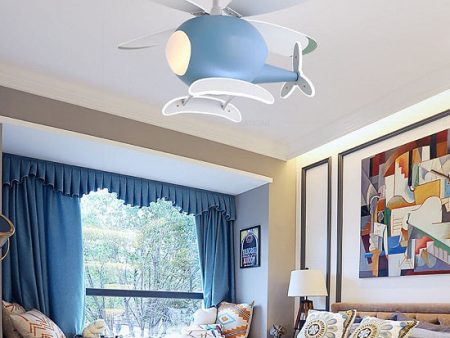 Ceiling Lamp Helicopter Fan Chandelier LED Creative Fashion Design Dimming with Remote Control For Kids Rooms Bedrooms Online Hot Sale