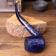 Savinelli Unique Italian Collectible Hand Made Solid Briar Wood Blue with Crocodile Pattern Pipe For Cheap