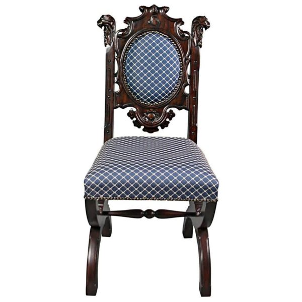 Medieval Gothic English Style Hand Carved Mahogany Dining Chair Online Sale