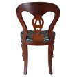 European Style Solid Mahogany  Fluted Leather Dining Side Chairs Discount