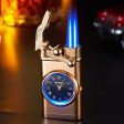 Private Collection Deasigner Windproof Gas Lighter with Quartz Wrist Watch Gift Smoking Accessories on Sale