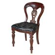 European Style Solid Mahogany  Fluted Leather Dining Side Chairs Discount