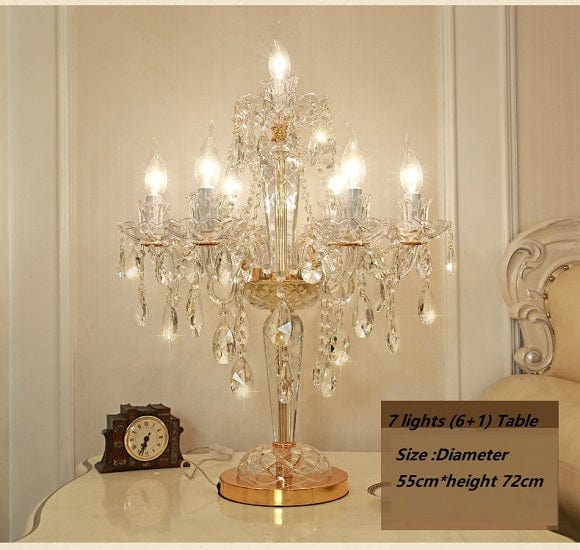 French Style Crystal Table Lamp With LED De Chevet De Chambre on Sale