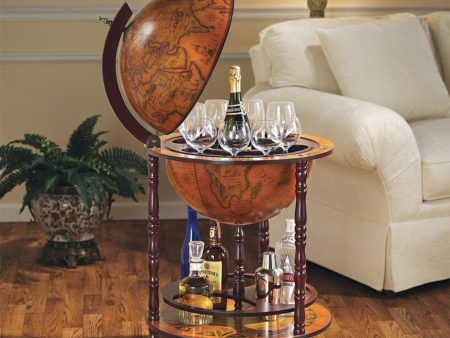 Italian Style Globe Bar Liquor Cabinet With Old World Charm For Cheap