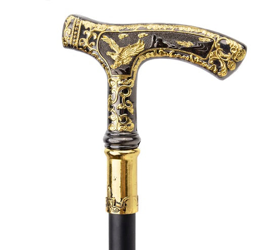 Luxury Gold Black Luxury American Eagle Handle  Walking Cane Fashion Gentleman  Walking Stick Sale