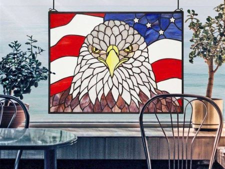 American Patriot s 4th of July Bald Eagle Window Stained Glass For Discount