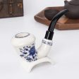 Blue and White Porcelain Pipe  Elbow 142 mm Filter Element and Pipe Holder Supply