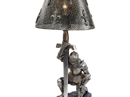 King Arthur Knit Warrior in Full Armor Tabletop Sculptural Lamp Online