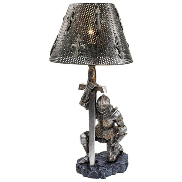 King Arthur Knit Warrior in Full Armor Tabletop Sculptural Lamp Online