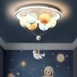 Astronaut With Planets Ceiling LED imming Creative Fashion Design Ceiling Lamp With Remote Control For Kids Rooms Bedrooms Cheap