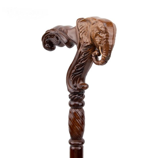 Luxury Fortune Elephant Brown Wood Handle Walking Cane Fashion Gentleman Walking Stick Fashion