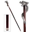 Italian Dragon Solid Hardwood Pewter Walking Stick Collectible Not intended for Orthopedic use. Fashion