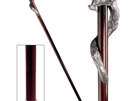 Italian Dragon Solid Hardwood Pewter Walking Stick Collectible Not intended for Orthopedic use. Fashion