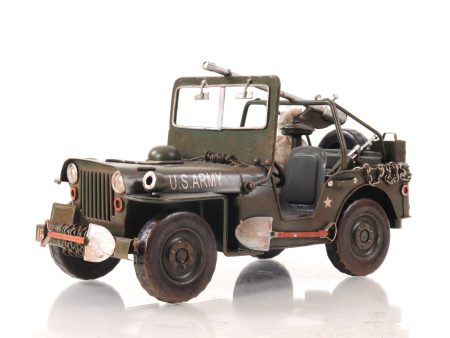 US Army Green 1940 World War II Era Willys MB Overland Jeep Car Metal Model Sale