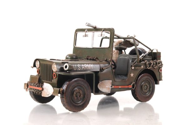 US Army Green 1940 World War II Era Willys MB Overland Jeep Car Metal Model Sale