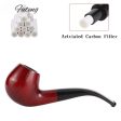 Classic Handmade Red Sandalwood 9 mm Pipe with Accessories For Sale