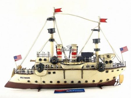 1890 USS Baltimore Cruiser Model Handmade Iron Ship Assembled Online Hot Sale