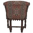 Gothic Style  English library Solid Mahogany Chair with Heraldic Griffin Fabric For Cheap