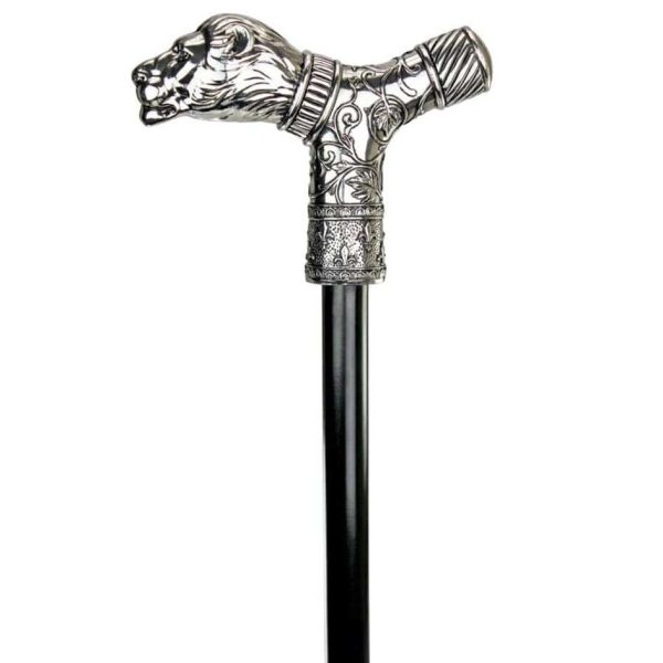 Collectible Gentleman  Walking Stick Empress Lion Head On Metal Shaft Sale