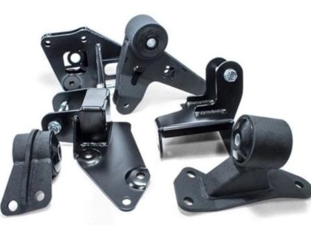 Innovative 96-00 Honda Civic Conversion Engine Mount Kit K-Series Black Steel Mounts 85A Bushings Supply