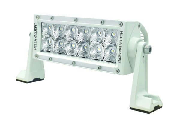 Hella Value Fit 8in Light - 36W Dual Row White Housing Flood Beam - LED Hot on Sale