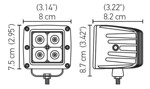 Hella HVF Cube 4 LED Off Road Kit - 3.1in 12W Spot Beam Online Sale