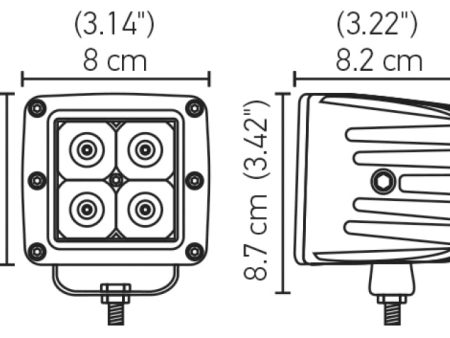 Hella HVF Cube 4 LED Off Road Kit - 3.1in 12W Flood Beam Online Sale