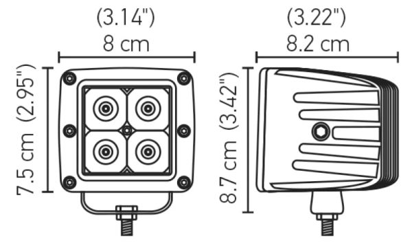 Hella HVF Cube 4 LED Off Road Kit - 3.1in 12W Flood Beam Online Sale